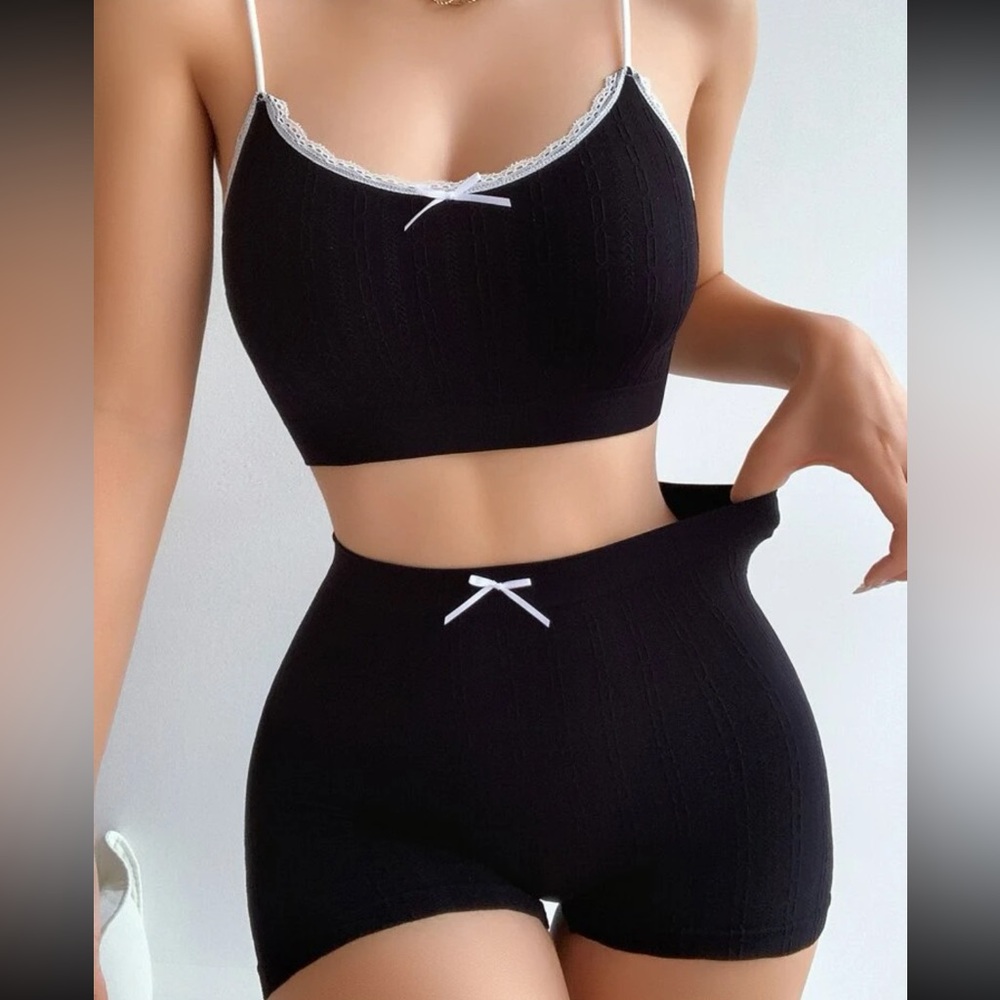 Black two piece pajama set